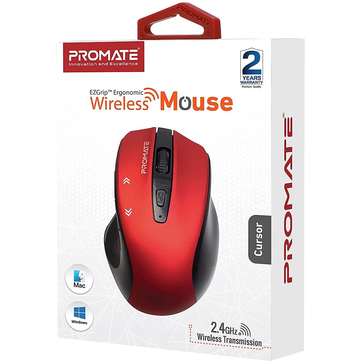 Promate Cursor EZGrip™ Ergonomic Wireless Mouse – 800/1200/1600 DPI. Nano USB Receiver. 10m Range. Sleep Mode:圖片 6